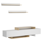 Mobilier de perete living, alb/stejar artisan, MILONA Kondela
