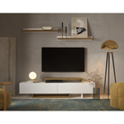 Mobilier de perete living, alb/stejar artisan, MILONA Kondela