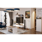 Mobilier de perete living, alb/stejar artisan, MILONA Kondela