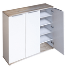 Pantofar, alb / stejar artizan, 120x35x105 cm Kondela