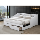 Pat extensibil MONETA, alb, 90/180x200 cm, cu sertare Kondela