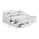 Pat extensibil MONETA, alb, 90/180x200 cm, cu sertare Kondela