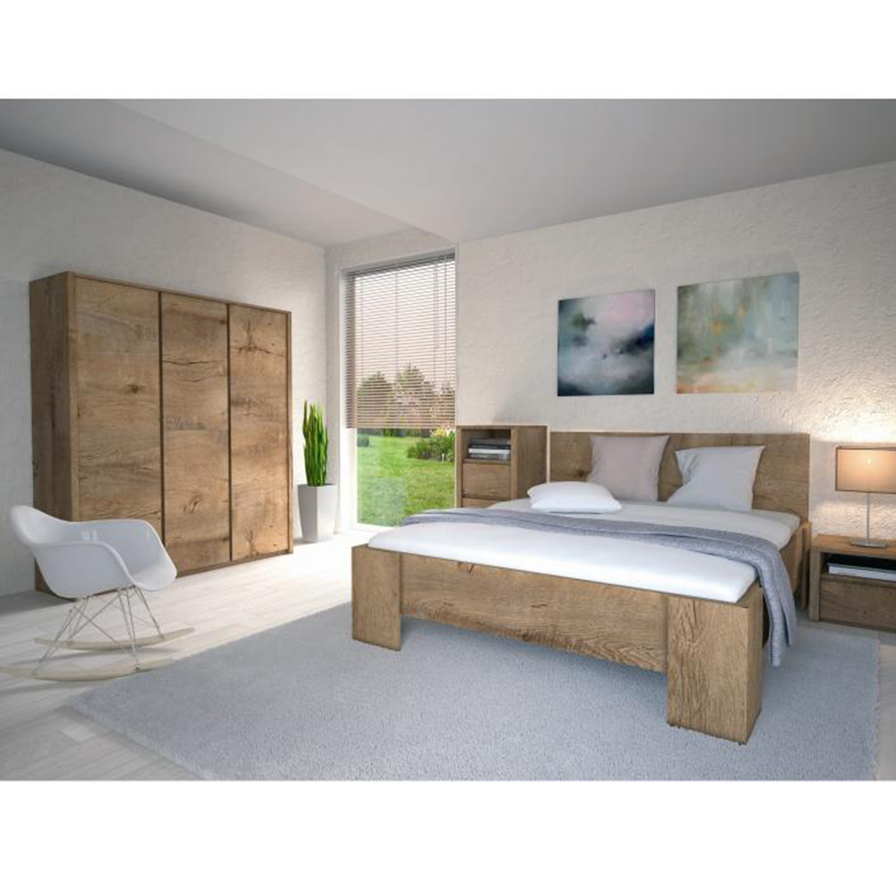 Dulap cu trei uşi, stejar lefkas închis, MONTANA S3D Kondela