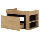 Dulăpior de pus sub chiuvetă UTRERA 80, stejar auriu/negru, 80x45.5x48 cm Kondela