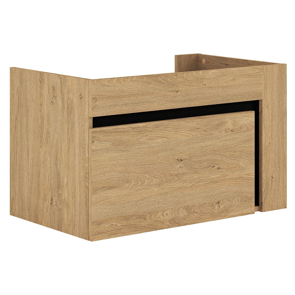 Dulăpior de pus sub chiuvetă UTRERA 80, stejar auriu/negru, 80x45.5x48 cm Kondela