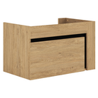 Dulăpior de pus sub chiuvetă UTRERA 80, stejar auriu/negru, 80x45.5x48 cm Kondela