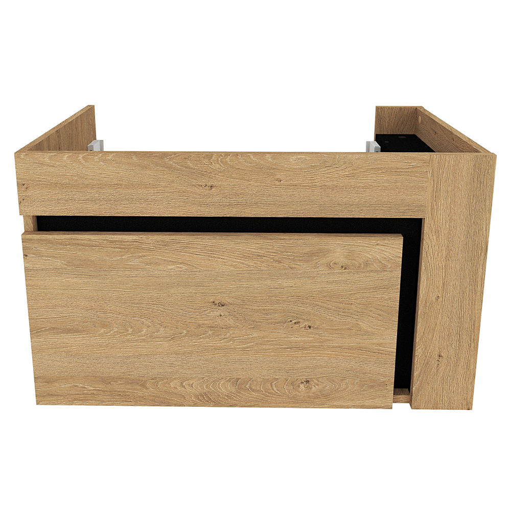 Dulăpior de pus sub chiuvetă UTRERA 80, stejar auriu/negru, 80x45.5x48 cm Kondela