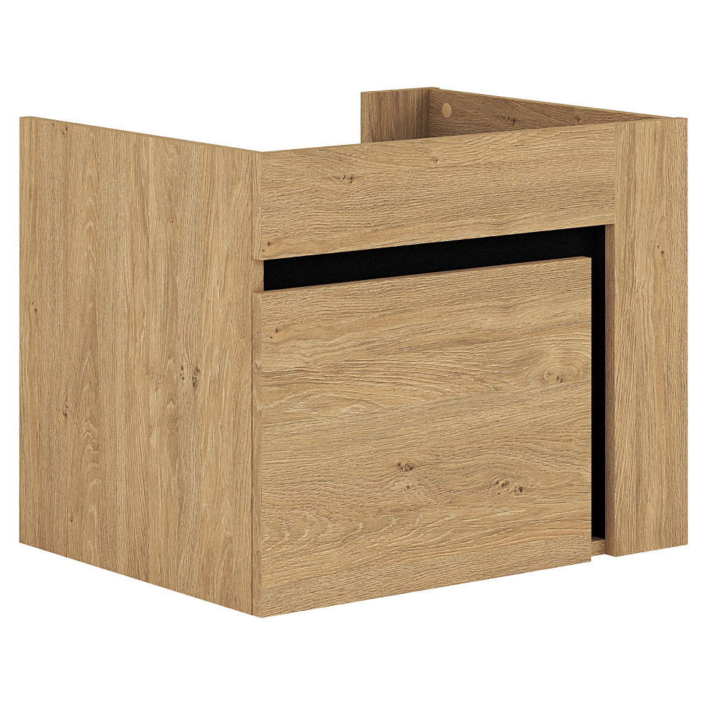 Dulăpior de pus sub chiuvetă UTRERA 60, stejar auriu/negru, 60x45.5x48 cm Kondela