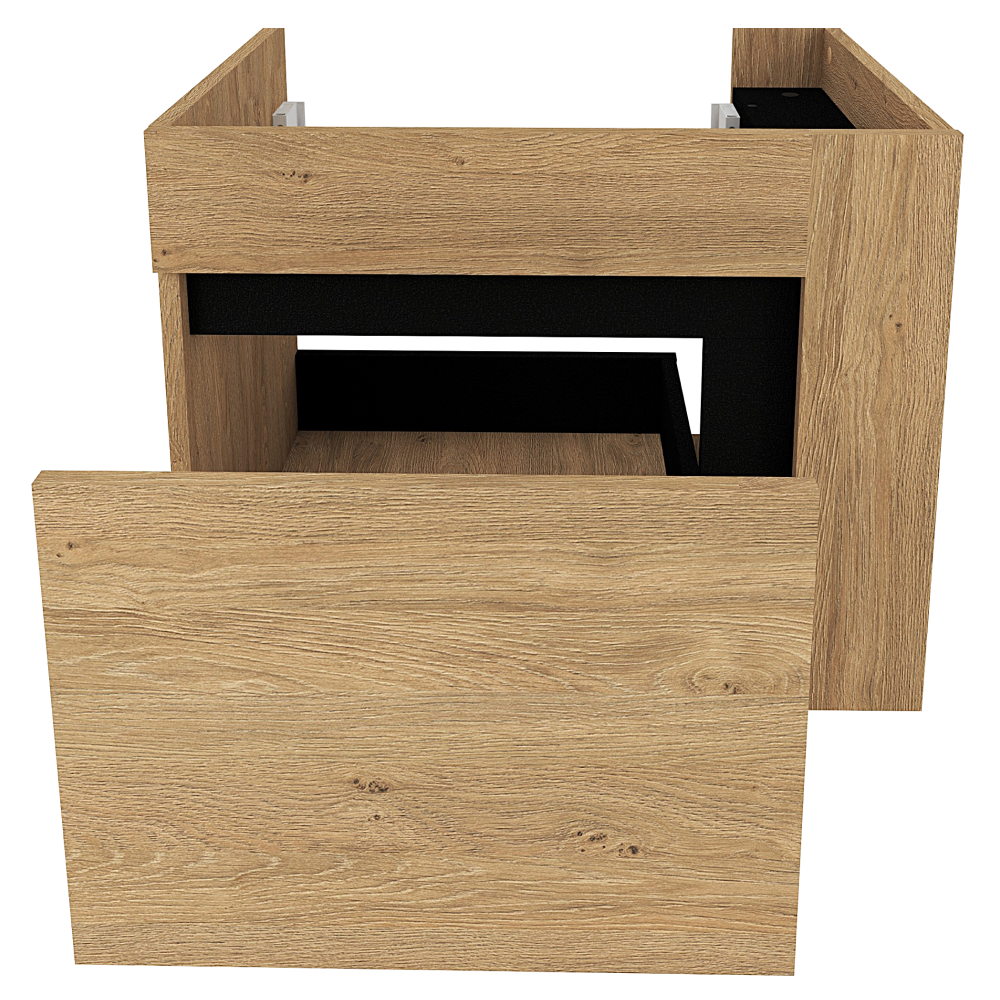 Dulăpior de pus sub chiuvetă UTRERA 60, stejar auriu/negru, 60x45.5x48 cm Kondela