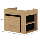 Dulăpior de pus sub chiuvetă UTRERA 60, stejar auriu/negru, 60x45.5x48 cm Kondela