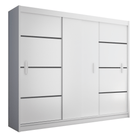 Dulap cu uși glisante MERINA 250, alb/negru, 250x215 cm Kondela