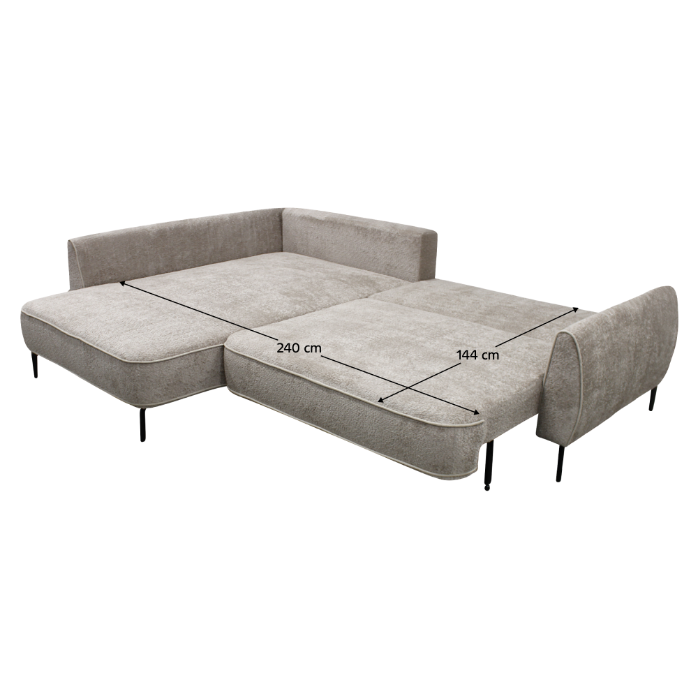 Set canapea NANTES, gri-bej Taupe, pe stânga, 273x204x71 cm Kondela