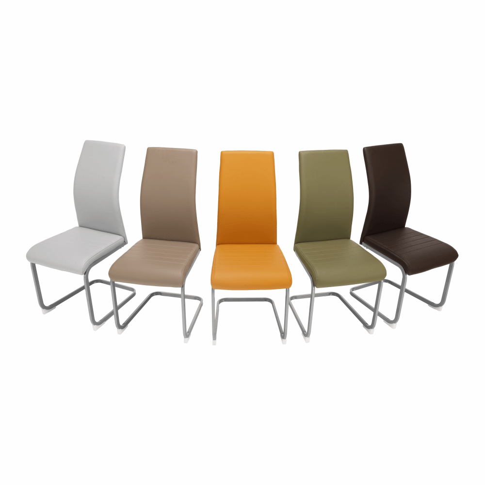 Scaun dining BELLAGIO, gri deschis / gri, piele eco, 42x56x99 cm Kondela