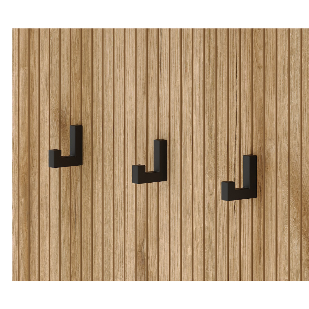 Set mobilier hol cu oglindă și pantofar BELMONTE, stejar evoke/alb, 100x40x204 cm Kondela