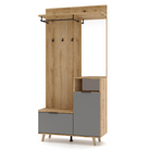 Set mobilier hol NODRI cu oglindă și pantofar, stejar evoke/grafit, 100x204 cm Kondela