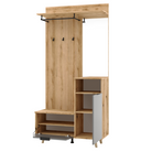 Set mobilier hol NODRI cu oglindă și pantofar, stejar evoke/grafit, 100x204 cm Kondela