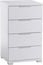 Noptiera cu patru sertare , Alb , 79 cm inaltime Arboteca