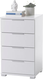 Noptiera cu patru sertare , Alb , 79 cm inaltime Arboteca