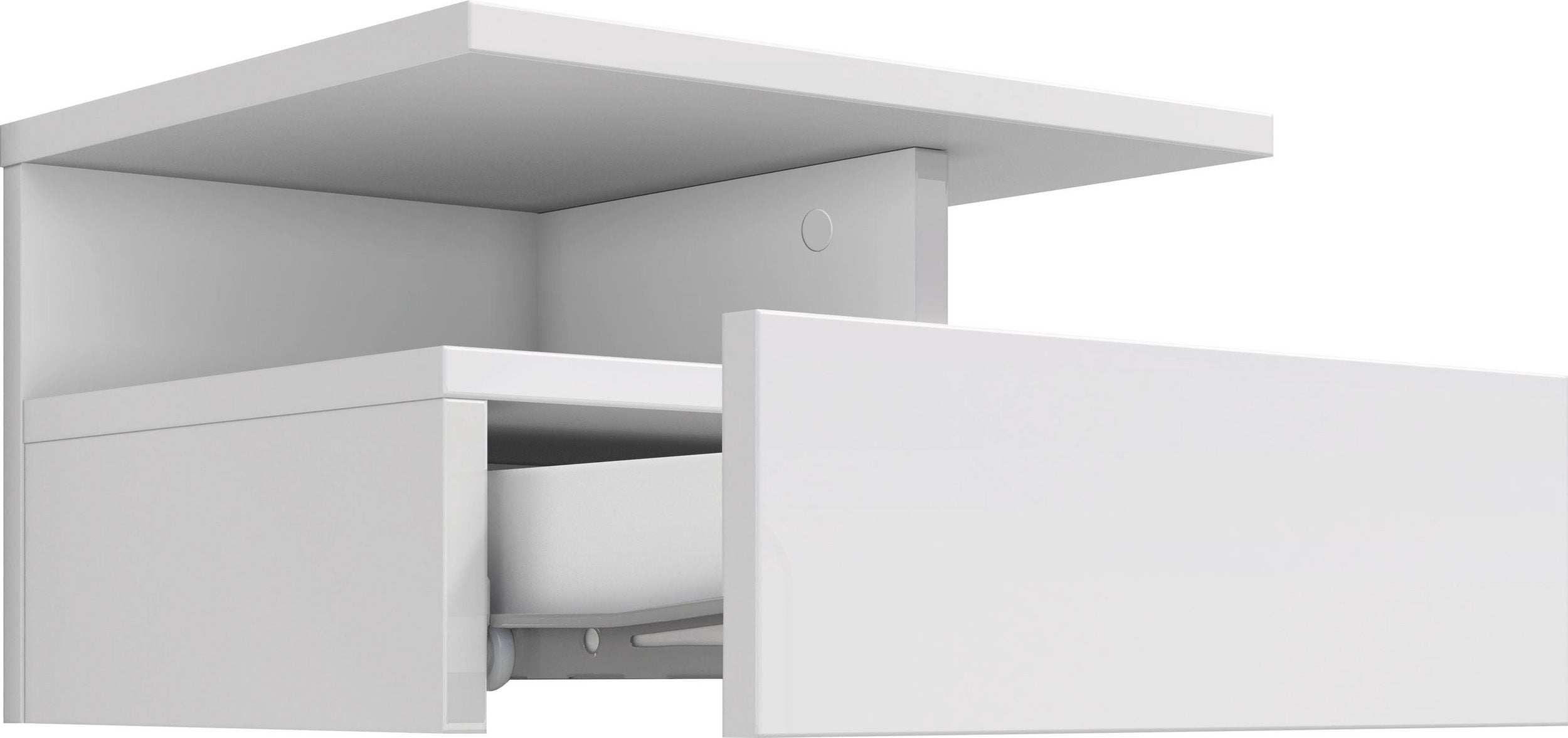 Noptiera Roma, Alb lucios, 35.5 cm latime Arboteca