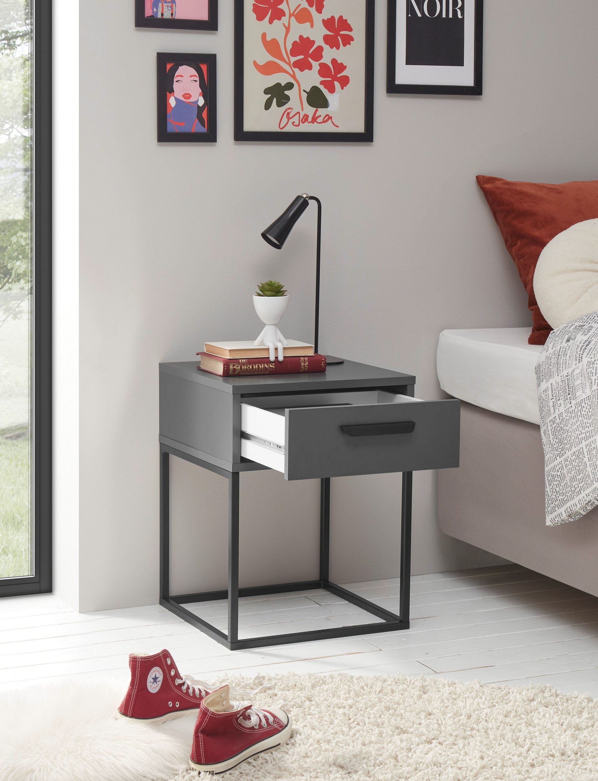 Noptiera Suna, Gri, 40 cm latime Arboteca