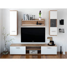 Mobilier pentru living, stejar wotan/alb, WAW NEW Kondela