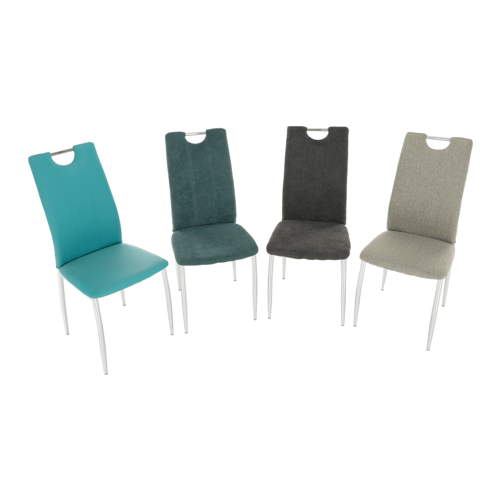 Scaun bucătărie CHIOS, material textil bej/crom, 42x52x97 cm Kondela