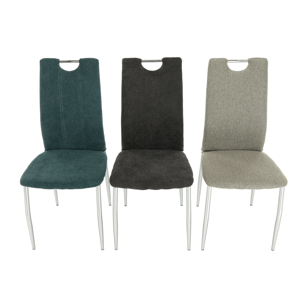 Scaun bucătărie CHIOS, material textil bej/crom, 42x52x97 cm Kondela