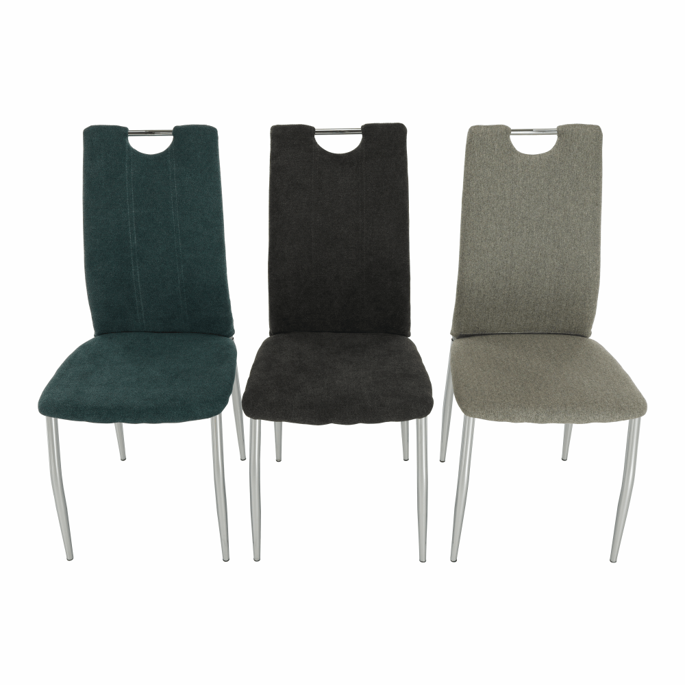 Scaun dining CHIOS, textil gri maro/crom, 42x52x97 cm Kondela