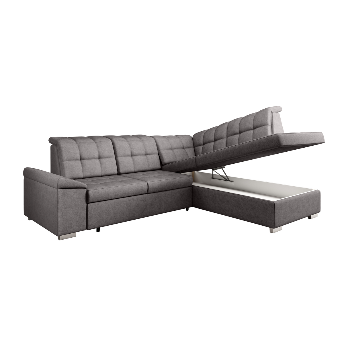 Canapea extensibilă SAMOS, gri-maroniu, pe dreapta, 260x202x88 cm Kondela