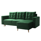 Canapea extensibilă ELCHE, verde, pe dreapta, 235x145x90 cm Kondela