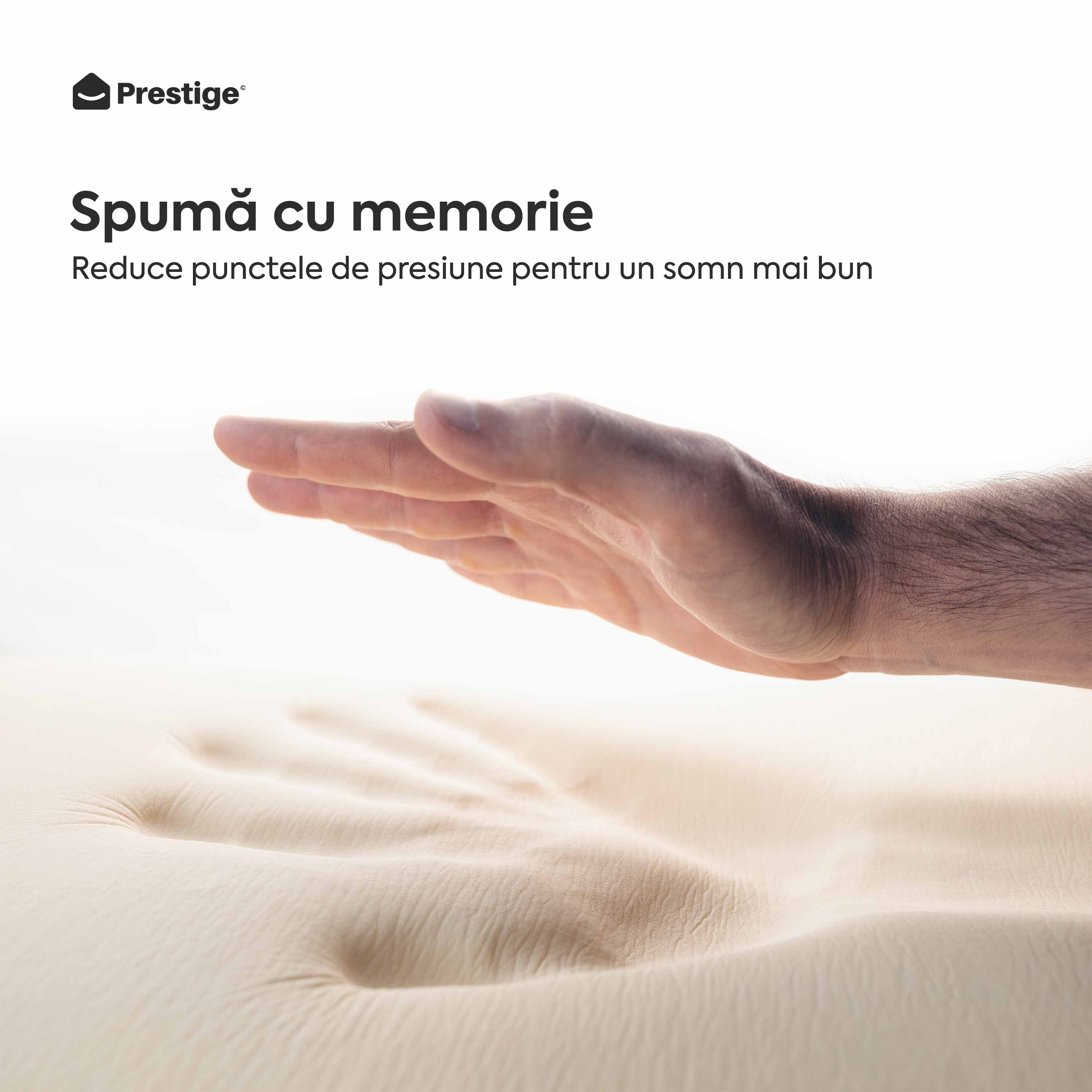 altea ORIGINAL, 14+2 Memory, spumă poliuretanică elastică, spumă cu memorie, husă antibacteriană, superortopedică, Grosime 18 cm - Prestige Home  