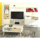 Comodă TV OSLO 75391, stejar sonoma/alb, 2 sertare, 117 cm Kondela