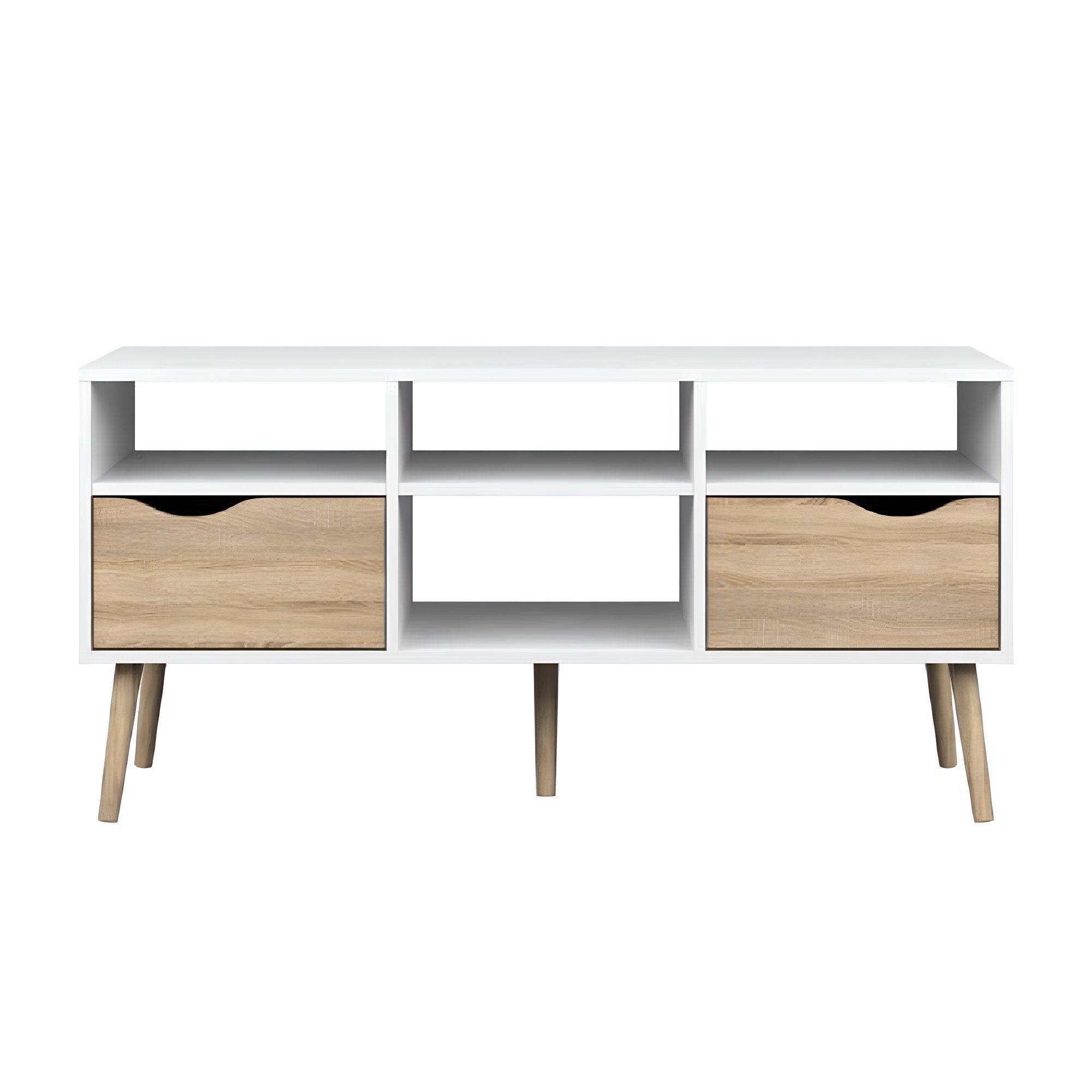 Comodă TV OSLO 75391, stejar sonoma/alb, 2 sertare, 117 cm Kondela