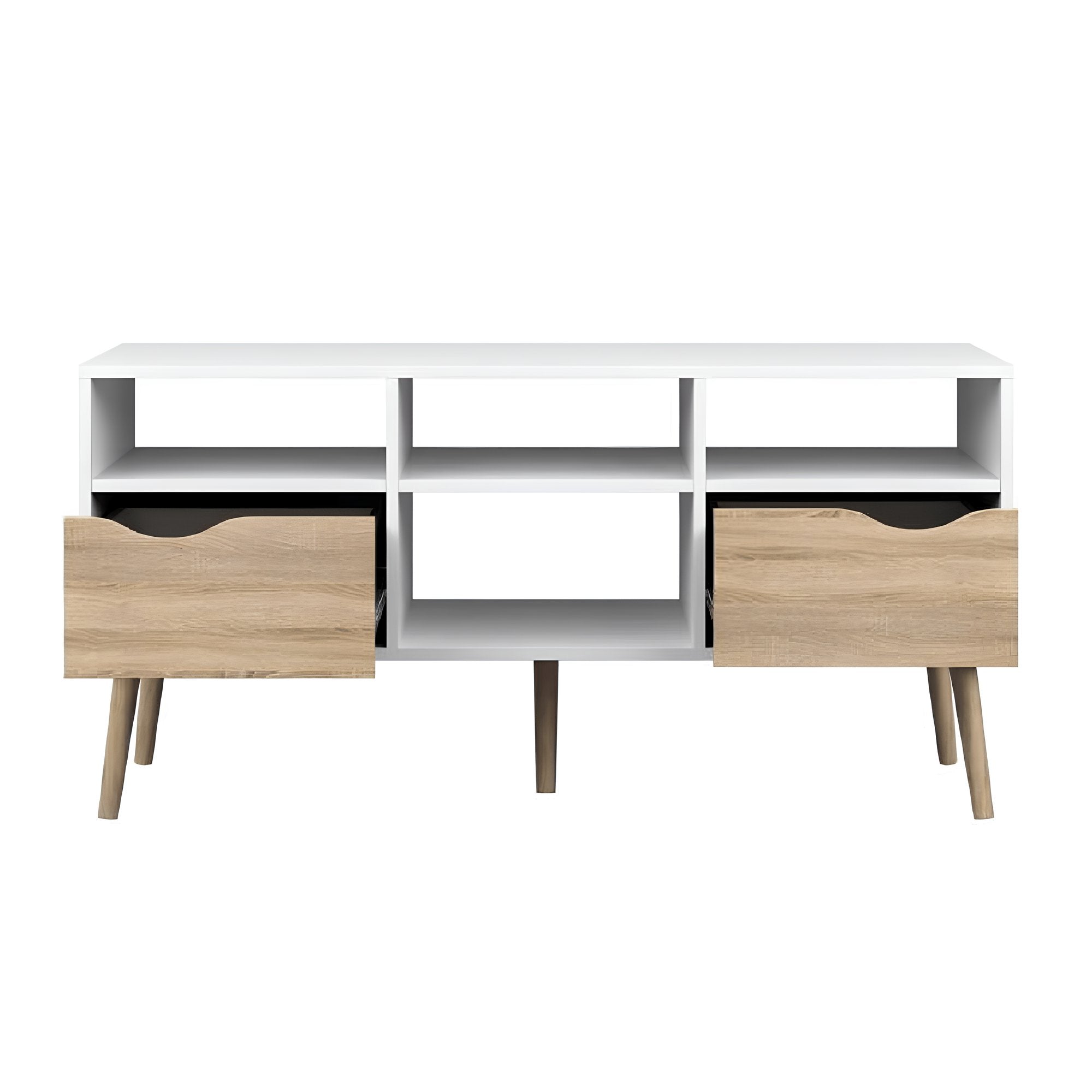 Comodă TV OSLO 75391, stejar sonoma/alb, 2 sertare, 117 cm Kondela
