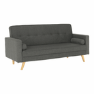 Canapea extensibilă BURGOS, material gri, țesătură/picioare din lemn, 186x75x89 cm Kondela