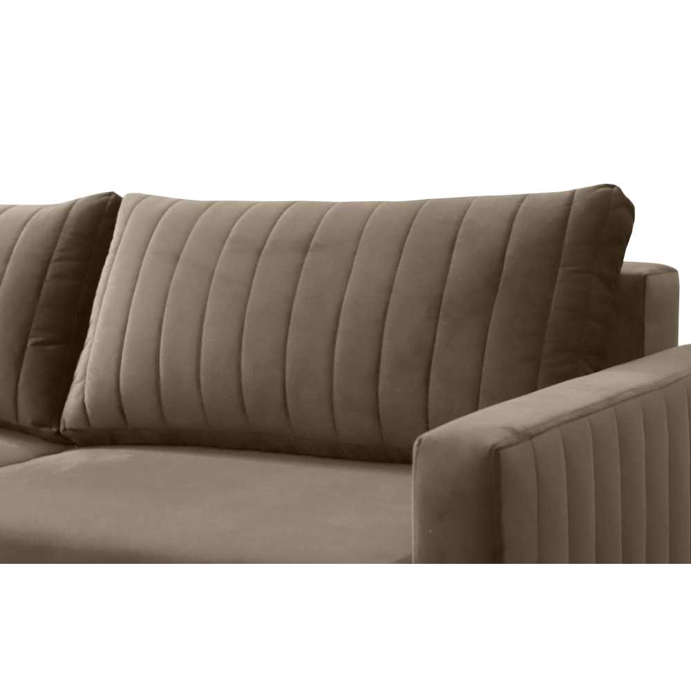 Canapea extensibilă NOVARA, gri-bej Taupe, 222x95x70 cm Kondela