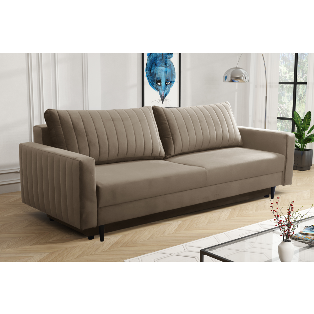 Canapea extensibilă NOVARA, gri-bej Taupe, 222x95x70 cm Kondela