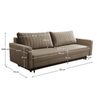Canapea extensibilă NOVARA, gri-bej Taupe, 222x95x70 cm Kondela