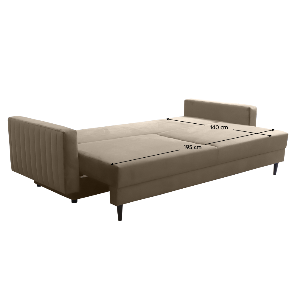 Canapea extensibilă NOVARA, gri-bej Taupe, 222x95x70 cm Kondela