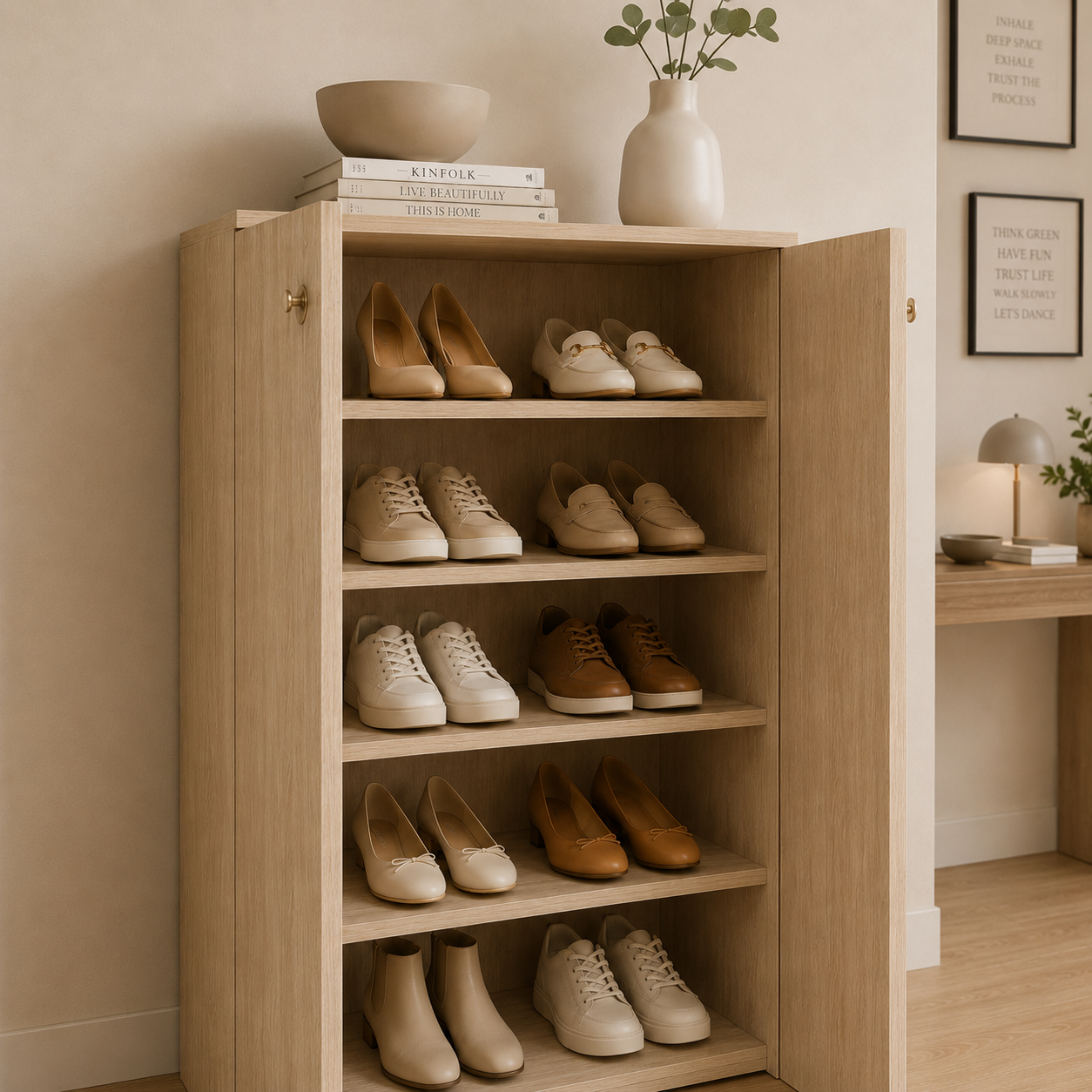 Pantofar PROCIDA sonoma cu 2 uși, PAL melaminat, 55x36,5x118,5 cm Arboteca