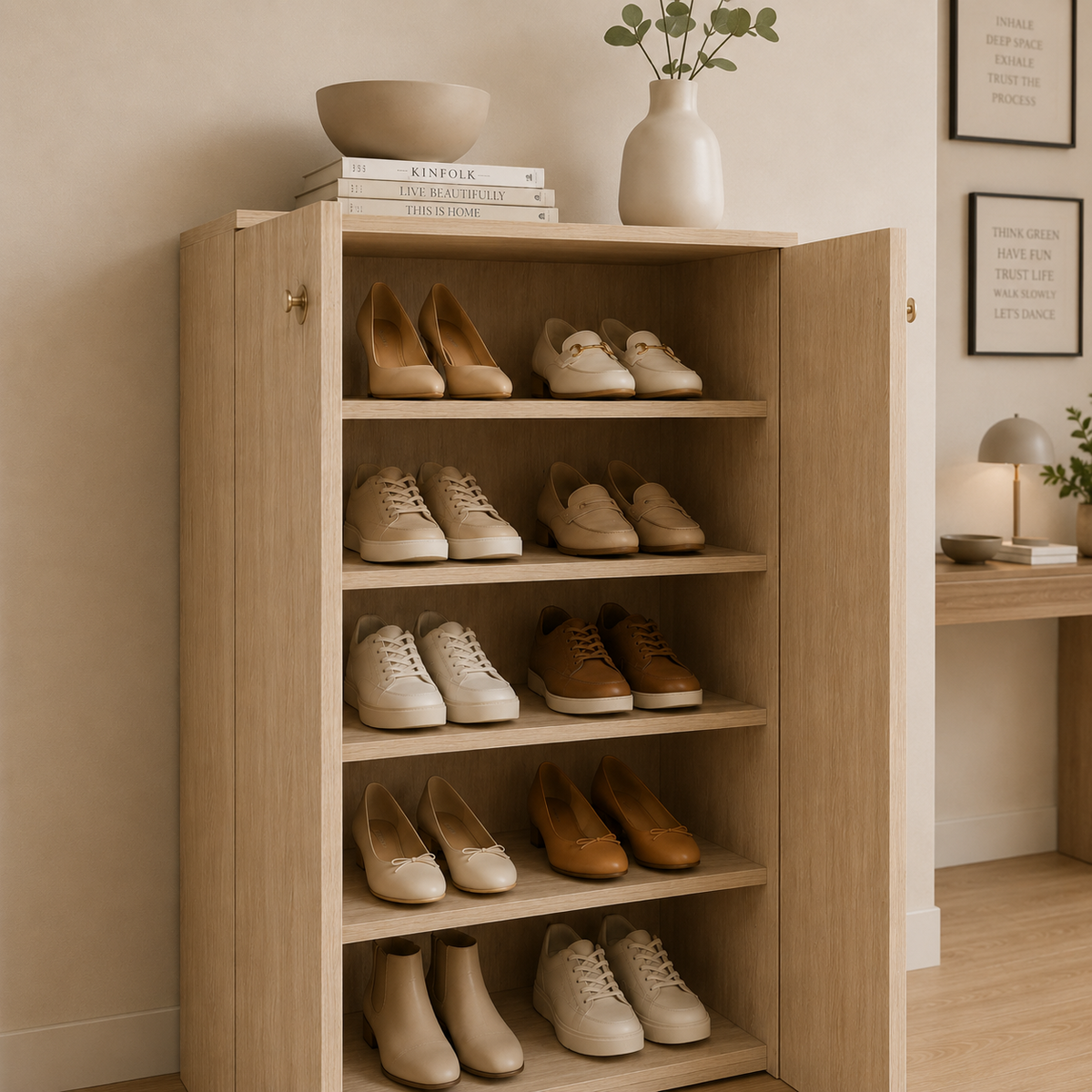 Pantofar PROCIDA sonoma cu 2 uși, PAL melaminat, 55x36,5x118,5 cm Arboteca