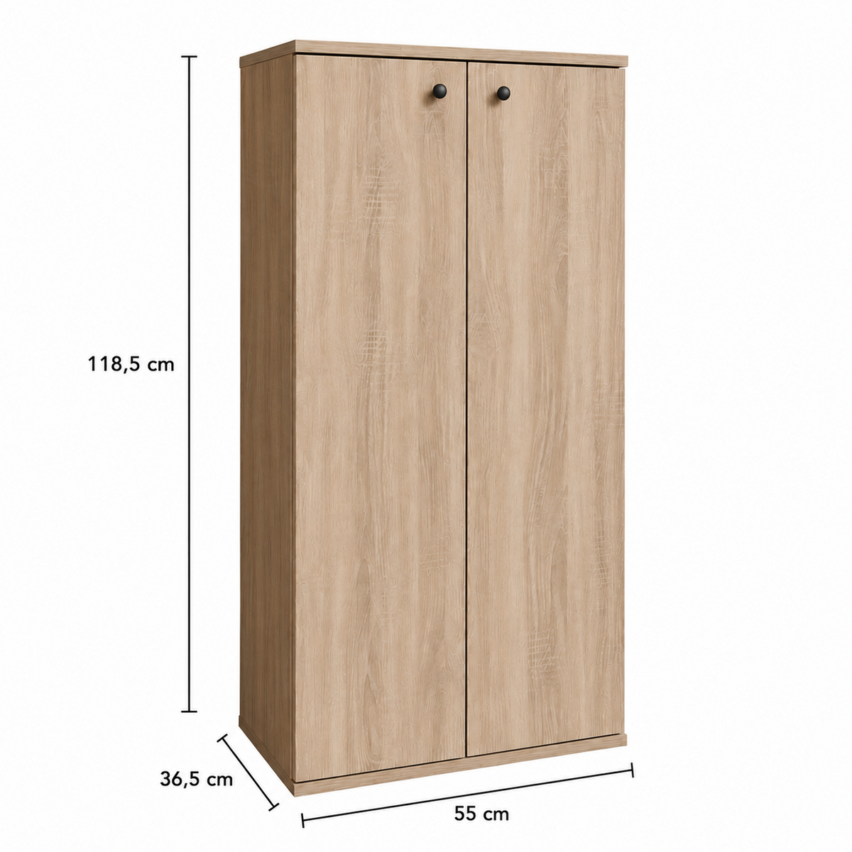 Pantofar PROCIDA sonoma cu 2 uși, PAL melaminat, 55x36,5x118,5 cm Arboteca
