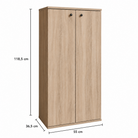 Pantofar PROCIDA sonoma cu 2 uși, PAL melaminat, 55x36,5x118,5 cm Arboteca