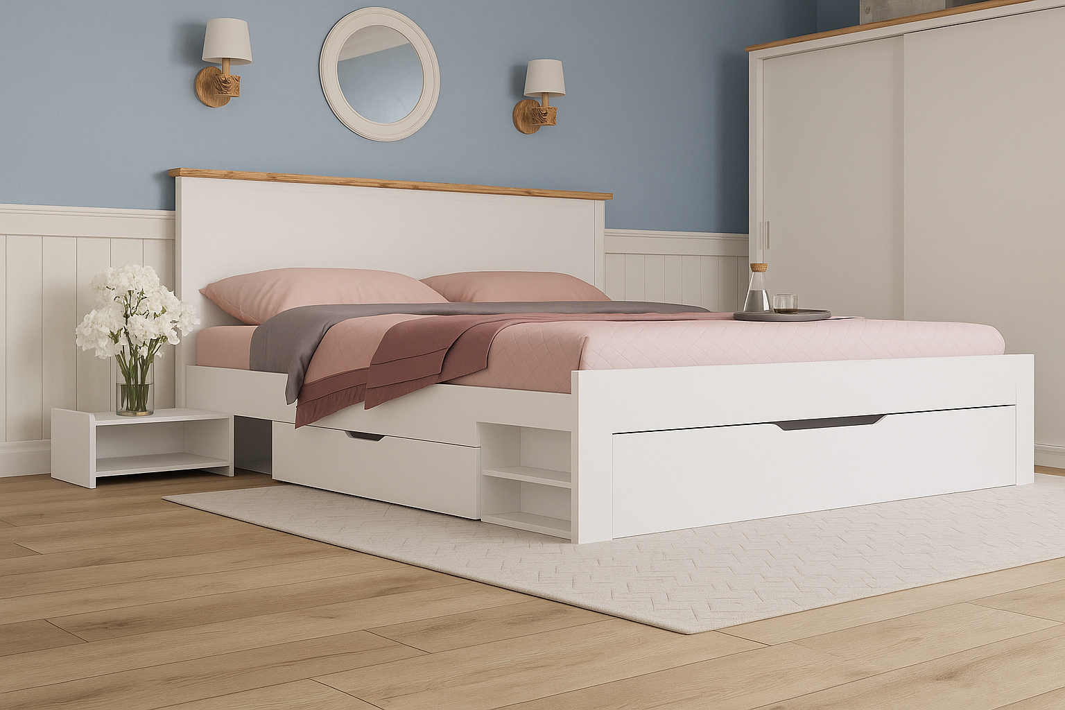 Pat Banburry cu sertare, 90/200cm Arboteca