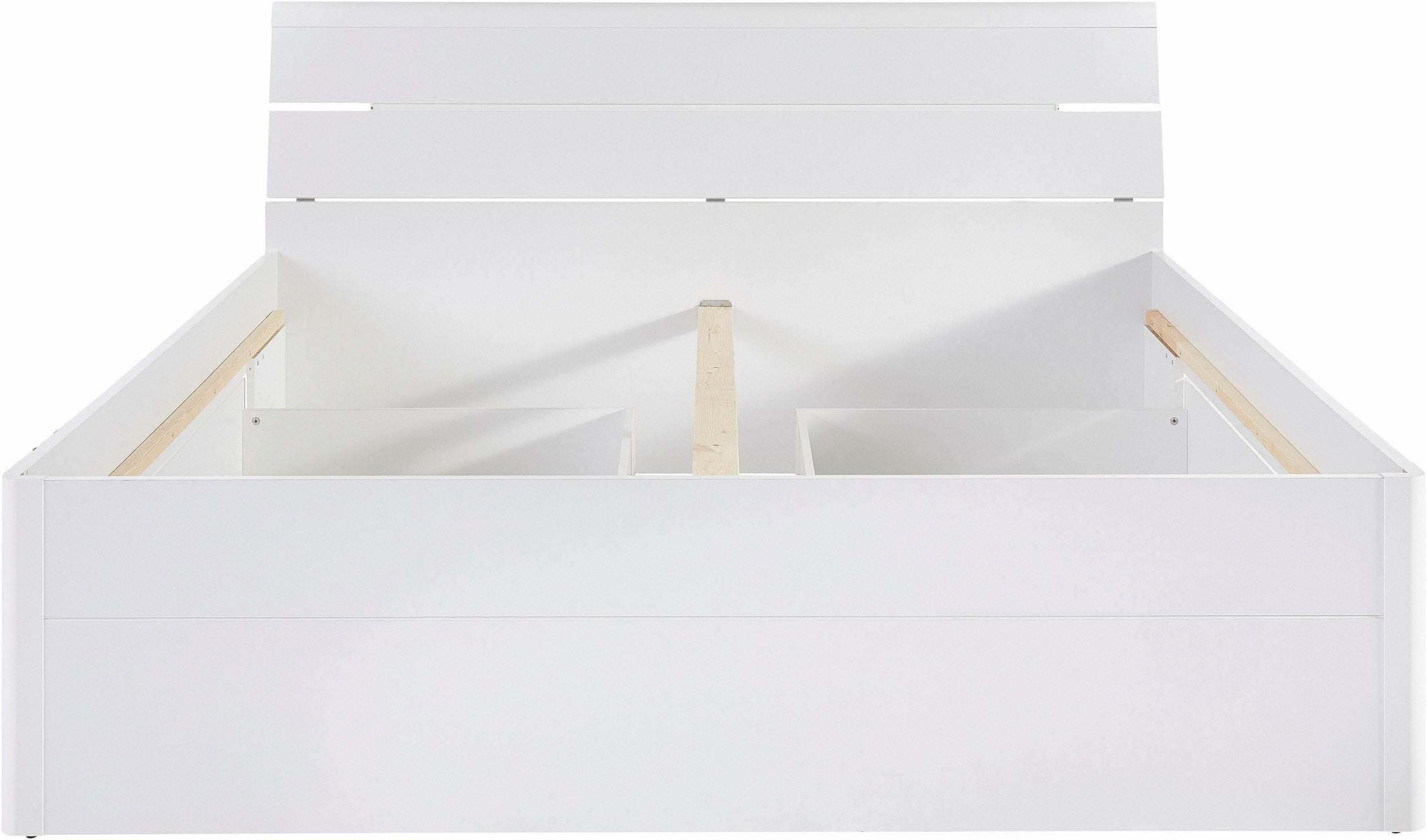 Pat cu iluminare LED si sertare 180/200 cm, Alb Arboteca