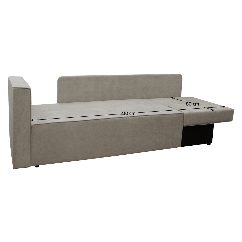 Canapea extensibilă IMOLA, bej gri Taupe, pe dreapta, 191x80x75 cm Kondela