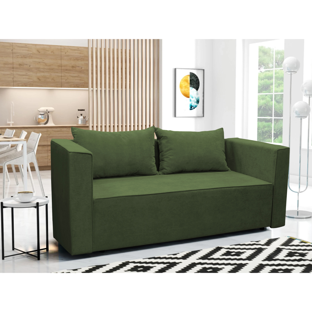 Canapea extensibilă IMOLA, verde, pe dreapta, 191x80x75 cm Kondela