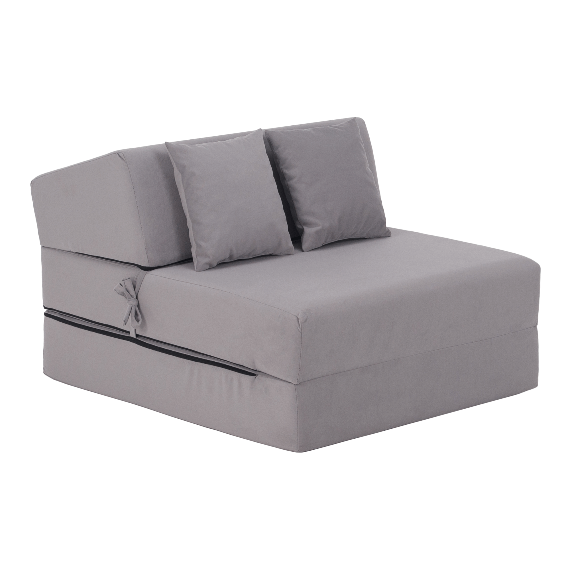 Saltea pliabilă/fotoliu extensibil SITIA, 2 in 1, gri deschis, 70x82x53 cm Kondela