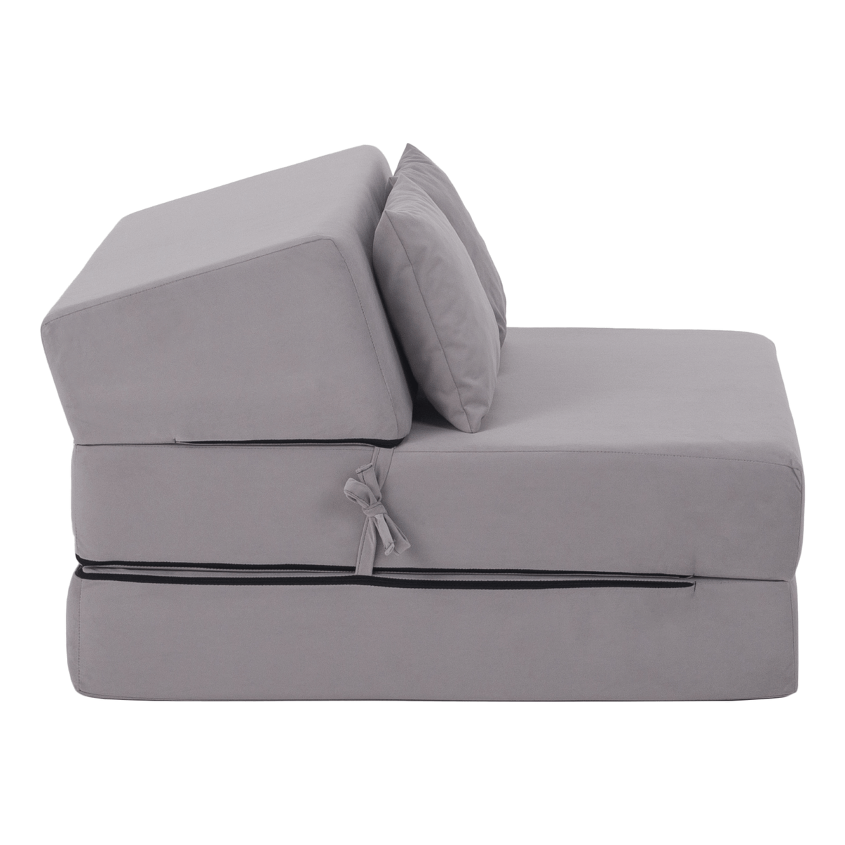 Saltea pliabilă/fotoliu extensibil, 2 in 1, gri deschis, PELOS Kondela