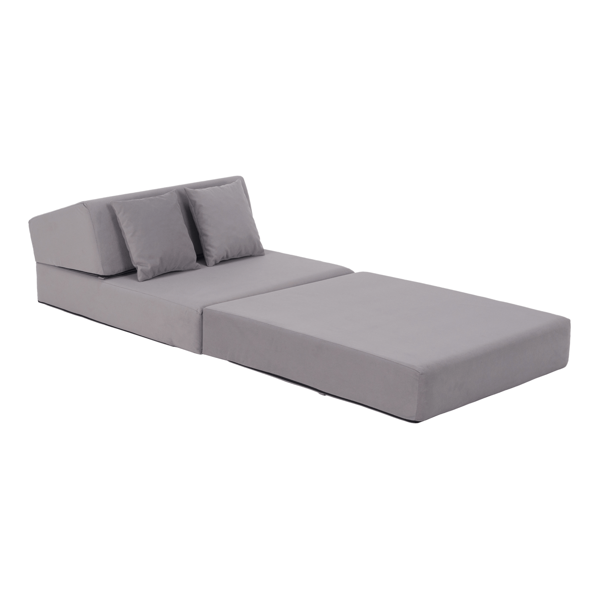 Saltea pliabilă/fotoliu extensibil, 2 in 1, gri deschis, PELOS Kondela